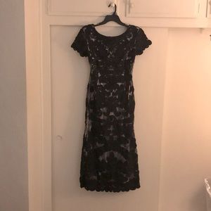 JS Collections Black lace cocktail dress with beige lining size 12 worn once